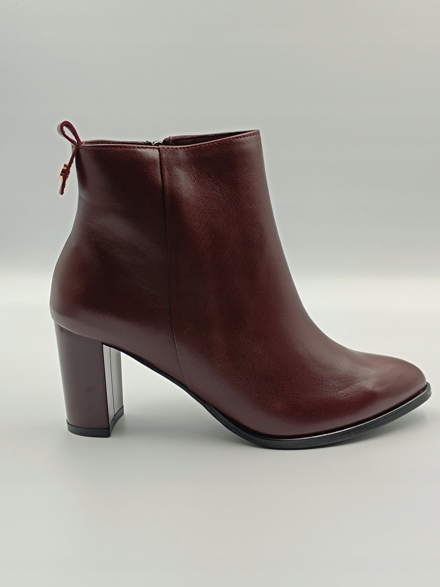 Bordowe klasyczne skórzane botki polska marka PULSO r. 41