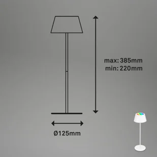 Briloner Lampa stołowa LED Kiki z akumulatorem RGBW, biała - Lampy stojące - miniaturka - grafika 1
