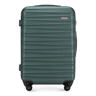 Średnia walizka z ABS-u z żebrowaniem zielona - Walizki - miniaturka - grafika 1
