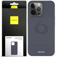 Etui i futerały do telefonów - Spacecase Etui Silicone Ring iPhone 13 Pro black - miniaturka - grafika 1