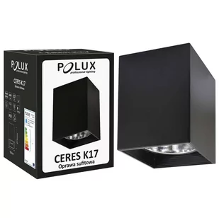 Polux Oprawa natynkowa 17,2x17,2cm 1x60W E27 JUPITER/CERES MD-5016 Czarna SANICO 307248 - Lampy sufitowe - miniaturka - grafika 1
