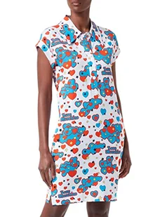Love Moschino Allover Love Hearts and Stars. Damska koszulka survivalowa, Biały i wielokolorowy, 42 - Koszulki i topy damskie - miniaturka - grafika 1