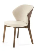 Krzesła - Nowoczesne beżowe krzesło drewniane - Defiks - miniaturka - grafika 1