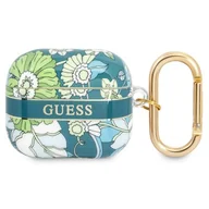 Akcesoria do słuchawek - Etui Guess do AirPods 3 cover zielony/green Flower Strap Collection - miniaturka - grafika 1