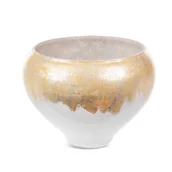 Tace i patery - Misa dekoracyjna szklana IRIS 23X23X18 srebrna + złota - miniaturka - grafika 1