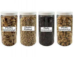 POJEMNIK PLASTIKOWY SŁOIK BIAŁA ZAKRĘTKA 1,5L 4 SZTUKI + ETYKIETY - Pojemniki kuchenne - miniaturka - grafika 1