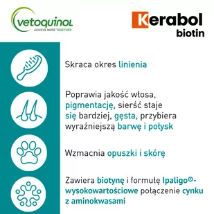 Vetoquinol BIOWET Kerabol 20ml - Suplementy i witaminy dla psów - miniaturka - grafika 1