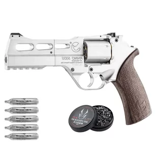 Zestaw - Wiatrówka - Rewolwer Chiappa Rhino 50DS CO2 Nickel 4,5mm - Wiatrówki pistolety - miniaturka - grafika 1