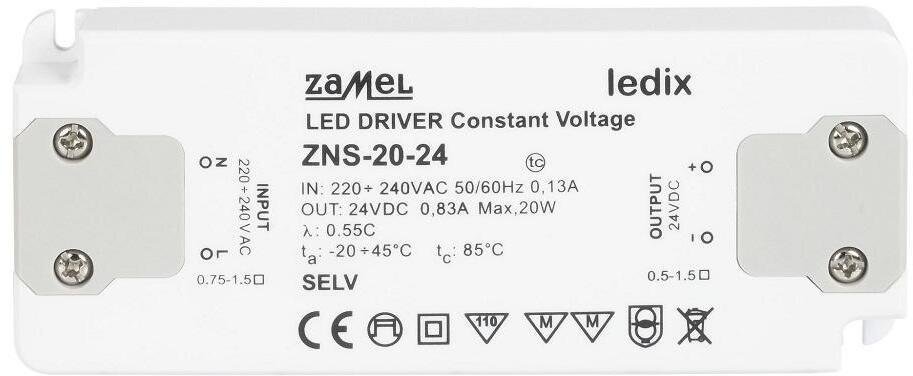Zasilacz Zamel Zasilacz LED slim 20W 24V DC - ZNS-20-24