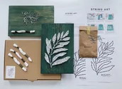 Dekoracje domu - BOX DIY String art LIŚCIE kreatywny zestaw zrób to sam - miniaturka - grafika 1