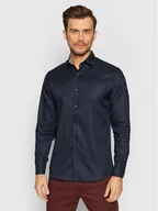 Koszule męskie - Selected Homme Koszula New Mark 16058640 Granatowy Slim Fit - miniaturka - grafika 1
