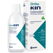 Płyny do płukania jamy ustnej - KIN Orthokin, płyn do płukania jamy ustnej dla osób z aparatami ortodontycznymi, smak miętowy, 500 ml - miniaturka - grafika 1