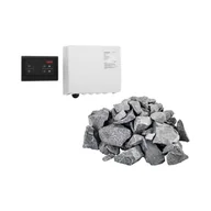 Sauny - Uniprodo Zestaw Kamienie do sauny 20 kg + Panel sterujący do sauny 400 V 3 N - Akcesoria do sauny - miniaturka - grafika 1