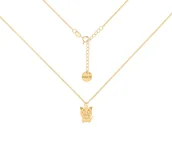 Naszyjniki - Pozłacany choker pancerka z kotkiem - miniaturka - grafika 1