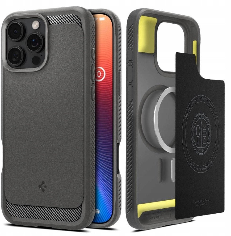 Etui Spigen Rugged Armor Mag MagSafe do Apple iPhone 17 Pro Grey