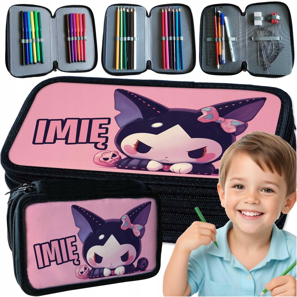 PIÓRNIK SZKOLNY Z WYPOSAŻENIEM KUROMI ONEGAI MY MELODY MIKOŁAJ PREZENT