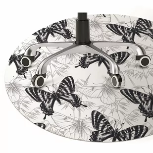 Mata na podłogę pod krzesło Rysunek motyli fi100 cm - Podnóżki, podpórki, podkładki - miniaturka - grafika 1