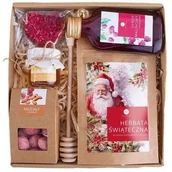 Zestawy upominkowe - KOSZ PREZENTOWY ŚWIĄTECZNY BOX PREZENT ŚWIĘTA malinowy syrop napar miód MALINA - miniaturka - grafika 1