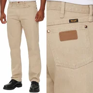 Spodnie męskie - Wrangler 13MWZ COWBOY CUT KLASYCZNE BEŻOWE PROSTE SPODNIE JEANSOWE W33 L34 - miniaturka - grafika 1