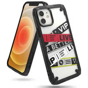 RINGKE Fusion X Design etui pancerny pokrowiec z ramką iPhone 12 mini czarny (Ticket band) (XDAP0019) XDAP0019 - Etui i futerały do telefonów - miniaturka - grafika 2