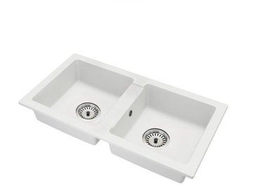 Brado Kuchenny Zlewozmywak Granitowy Dwukomorowy Borys Syfon Chrom