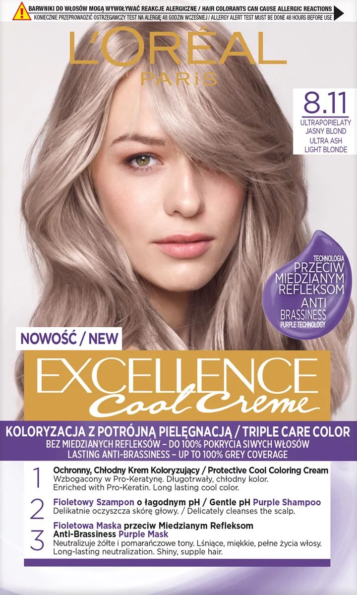 Loreal L'Oreal L'Oreal Cool Creme Farba do włosów 8.11 Ultrapopielaty Jasny Blond