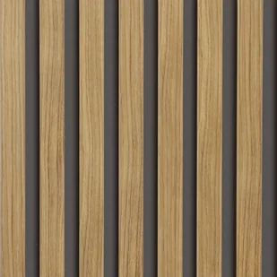 Fllow Panele ścienne 3D Lamel na szarym filcu 265x30 cm Catania - Panele ścienne i boazeria - miniaturka - grafika 1