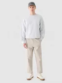 Spodnie męskie - Męskie spodnie casual tkaninowe Outhorn OTHWAW24TTROM1089 - beżowe - miniaturka - grafika 1