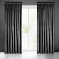Zasłony - Eurofirany Zasłona welwet Melanie na taśmie 140x270 Czarna ex-zas-melanie-czar-140x270-t - miniaturka - grafika 1