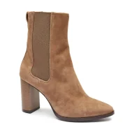 Botki damskie - Calvin Klein Botki na słupku | zamsz - miniaturka - grafika 1