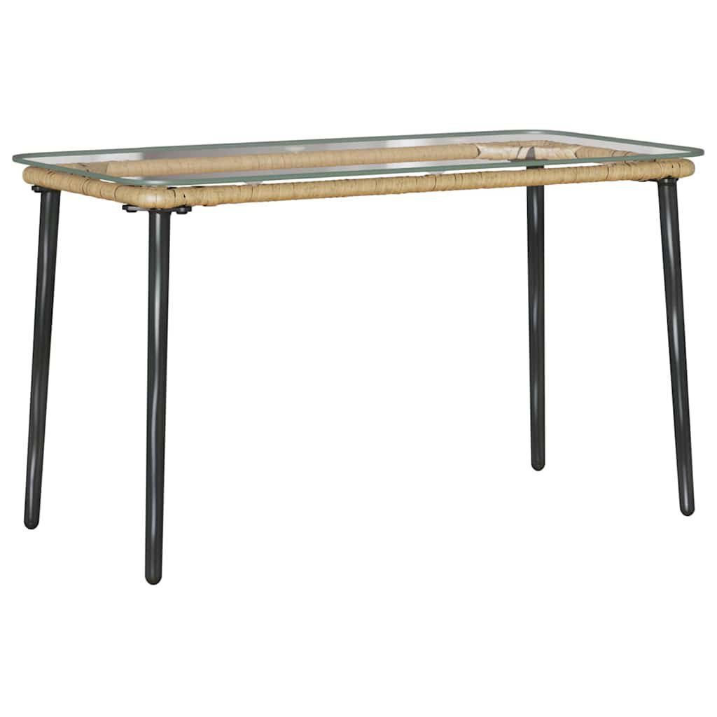 vidaXL Stół Ogrodowy Naturalny 80 x 40 x 45 cm Polirattan
