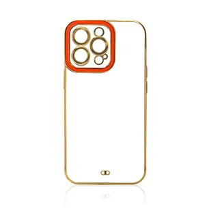 Fashion Case etui do iPhone 12 Pro Max żelowy pokrowiec ze złotą ramką czerwony - Etui i futerały do telefonów - miniaturka - grafika 3