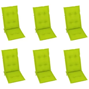 vidaXL Poduszki na krzesła ogrodowe 6 szt. jasnozielone 120x50x7 cm 314268 - Poduszki ogrodowe - miniaturka - grafika 1