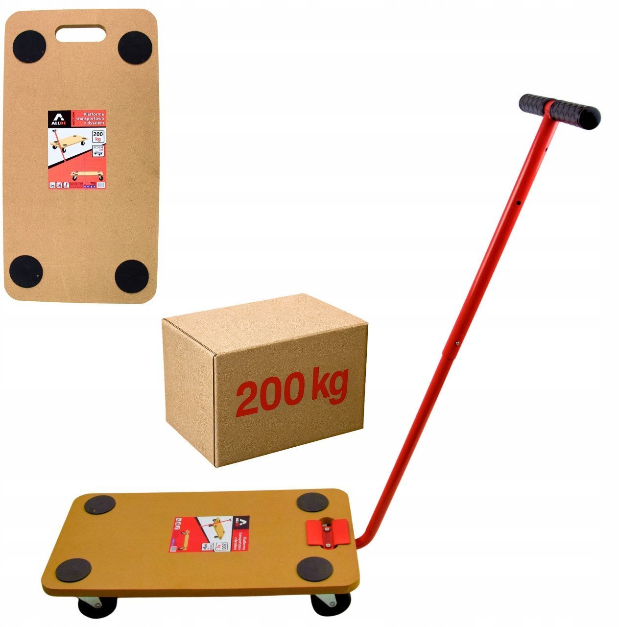 PLATFORMA TRANSPORTOWA Z DYSZLEM DO 200KG, 57,5x30,0cm