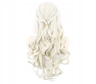 Dodatki do strojów karnawałowych - TOPCOSPLAY peruka włosy długie blond kręcone - miniaturka - grafika 1