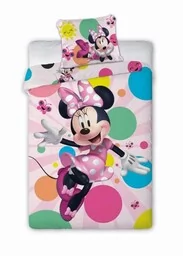 Faro Pościel bawełniana 140x200 Myszka Mini Minnie Mouse motylki kolorowe kółka 6769 - Pościel dla dzieci - miniaturka - grafika 1