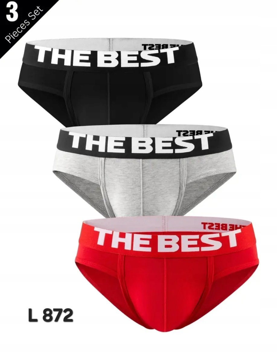 Męska bielizna, slipy marki THE BEST rozmiar L, nowe 3 sztuki (872)