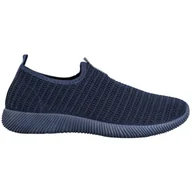 Slip on damskie - Melisa Tekstylne Buty Slip On granatowe niebieskie - ButyModne - miniaturka - grafika 1