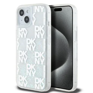 Etui DKNY Liquid Glitter Multilogo na iPhone 15 / 14 / 13 - białe - Etui i futerały do telefonów - miniaturka - grafika 1