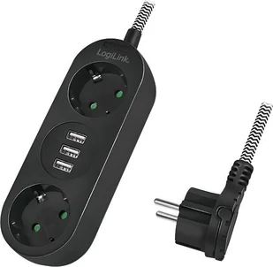 Listwa zasilająca LogiLink LogiLink 2 gniazda 1.5m - Listwy zasilające - miniaturka - grafika 1