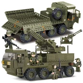 Samochody i pojazdy dla dzieci - Klocki CIĘŻARÓWKA Działo Przeciwlotnicze+5 Figurek komp. LEGO - miniaturka - grafika 1