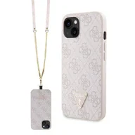 Etui i futerały do telefonów - Etui Guess GUHCP14XP4TDSCPP na iPhone 14 Pro Max 6.7" - różowe Crossbody 4G Metal Logo - miniaturka - grafika 1