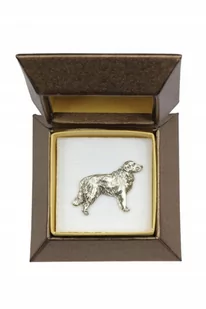 Golden Retriever posrebrzany pin w pudełku broszka - Broszki - miniaturka - grafika 1