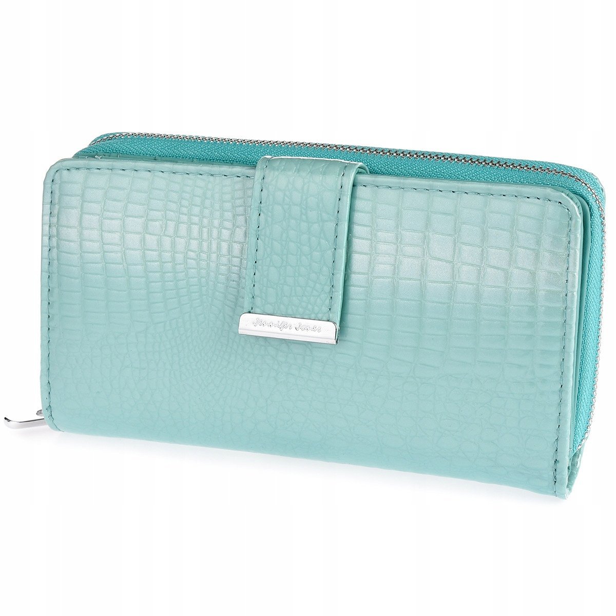 Skórzany portfel damski duży lakier poziomy skóra