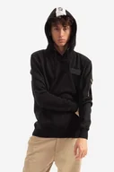 Bluzy męskie - Alpha Industries bluza Red Stripe Hoody męska kolor czarny z kapturem z nadrukiem 178314.95 - miniaturka - grafika 1