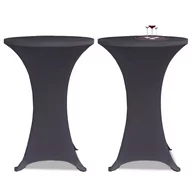 Obrusy i serwetki - vidaXL Elastyczne nakrycie stołu antracytowe 2 szt. 80 cm - miniaturka - grafika 1