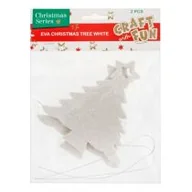 Ozdoby bożonarodzeniowe - Craft with Fun Ozdoba Bn Eva Choinka 2szt Biala Pbh 12/144 - miniaturka - grafika 1