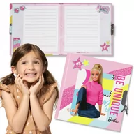 Szkolne artykuły papiernicze - Barbie Pamiętnik w linie, zamykany na kłódkę 14x14x1 cm - miniaturka - grafika 1