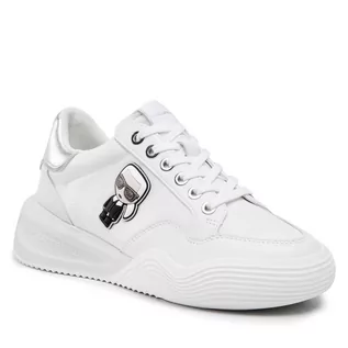 Sneakersy damskie - Sneakersy KARL LAGERFELD - KL62830 White Lthr W/Silver - grafika 1