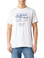 Koszulki męskie - G-STAR RAW Koszulka męska z logo Originals, Biały (biały D21181-336-110), S - miniaturka - grafika 1